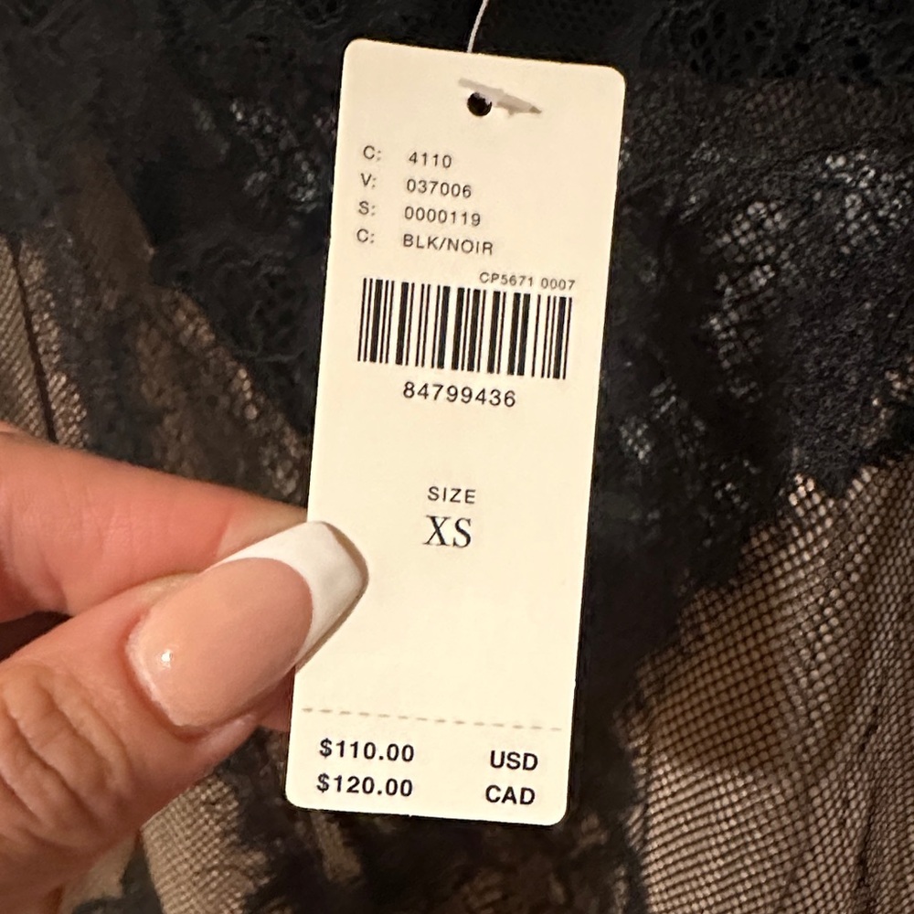 Anthropologie Black Lace Cropped Top • XS • NWT - Picture 3 of 14
